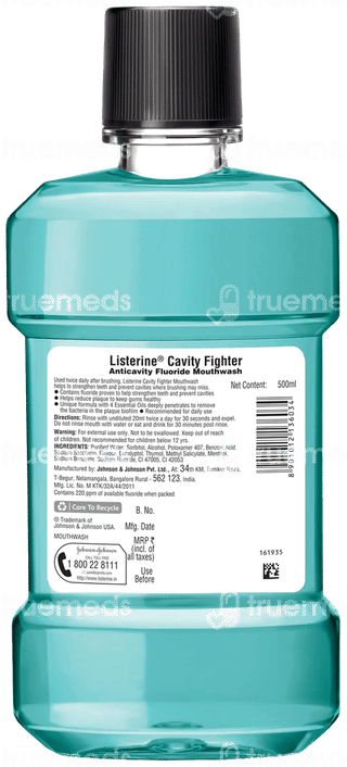 Listerine Cavity Fighter Mouthwash 500Ml